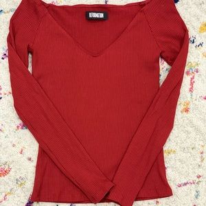 Reformation Small Crimson Long Sleeve Shirt
